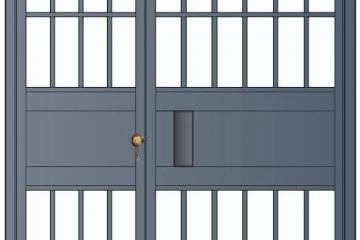 （雙扇電控平開門、柵欄門）